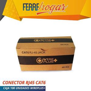 Conector Rj45 Cat6 Caja 100 Unidades Wireplus+
