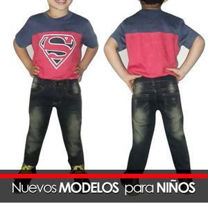 Pantalon Jeans Para Niños Tubito A La Moda