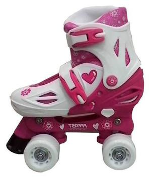 Patines 4 Ruedas Rosados Tipo Soy Luna Ajustables 100% Nuevo