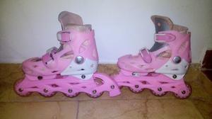 Patines Lineales Para Niñas. Rosados Ajustables