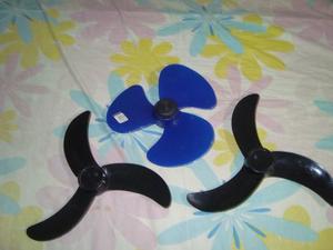 Aspa Plástica Ventilador Negro Y Azul