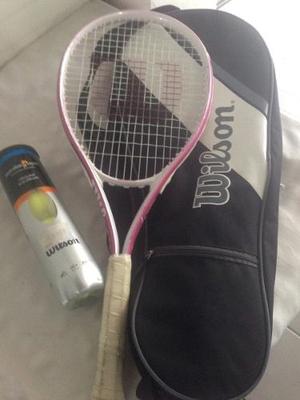 Combo De Raqueta De Tenis Wilson Hope Rosada, Bolso Wilson