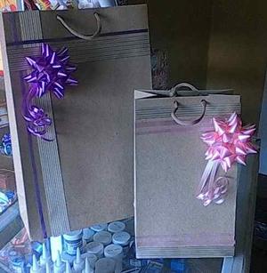 Bolsas De Regalo Papel Kraft Decoradas