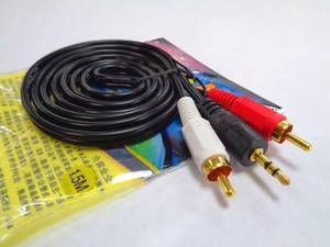 Cable De Audio Auxiliar Mini Plug 3.5mm A 2 Rca Macho 1.5mts
