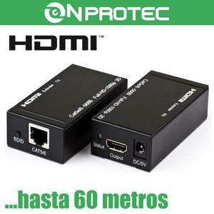 Hdmi Extender Cat5e Cat6 Rj45 Extensor 60 Mts Hd 1080p 3d