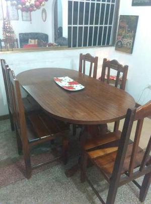 Mesa De Comedor Madera 6 Puestos