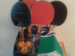 Raquetas De Ping Pong +malla +3 Pelotas Marca Runic