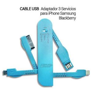 Cable Adaptador Usb 3 En 1 Iphone 4 / 5 Samsung Blackberry