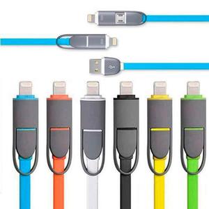 Cable Usb 2en1 Lightning Samsung Android Iphone Micro Usb 1m
