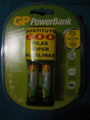 Cargador Batería Gp Powerbank Aa Y Aaa Nimh 2aaa Incluidas.