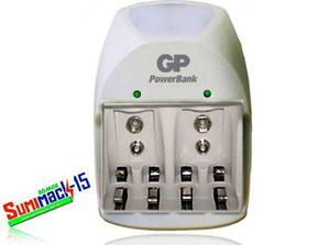 Cargador Gp Powerbank Para Baterias Aa Aaa Y 9v Con Garantia