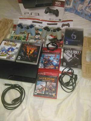 Vendo O Cambio Mi Ps3 Slin 160gb +9,juegos 2 Controles