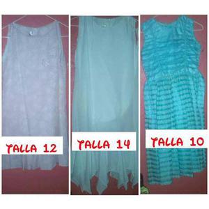 Vestidos De Niña Talla 10 12 14 Usados Una Sola Vez