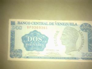 1 Billete De 2 Bolívares  De Colección