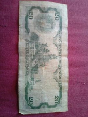 Billete De 20 Bolívares Antiguo.