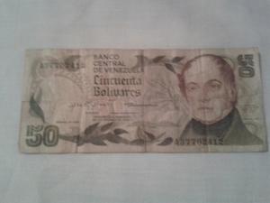 Billete De 50 Bolivares De 