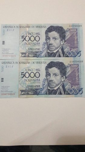 Billetes De Cinco Mil De Colección Consecutivo 