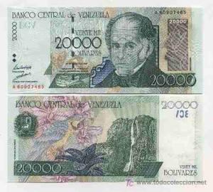 Billetes Para Colección Bs 20mil, 5mil Y .