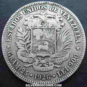 Moneda De Plata  De 5 Bs Fuerte