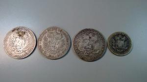 Monedas De Plata De Cinco Y Dos