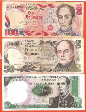 Set De Billetes Conmemorativos De Venezuela 3 Pz,