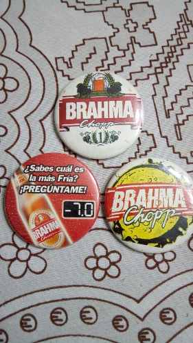 Tres Chapas O Pines Coleccionables Cerveza Brahma