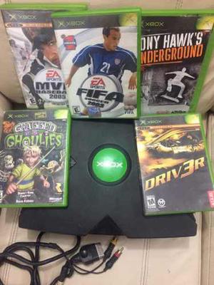 Xbox Clasico Con 5 Juegos Y Uno Grabado Interno