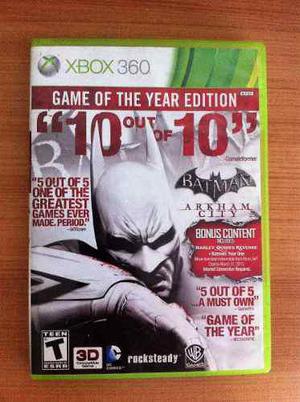 Arkham City Batman Juego Doble Cd Xbox 360 Original Poco Uso