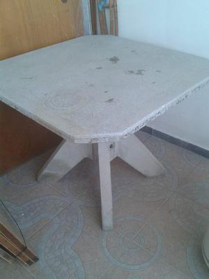 Mesa De Cemento Y 4 Bancos Para Jardín / Porche