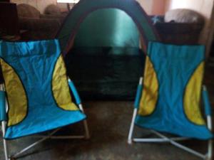 Combo Playero Carpa 3 Personas Y Sillas Sin Ningin Detalle