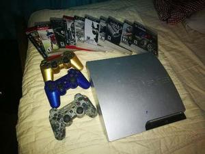 Playstation 3 + 9 Juegos + 3 Controles Lea Descripcion