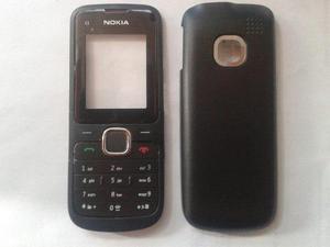 Tapa Carcasa Para Nokia C1-01 Negra Y Plateada¡somos