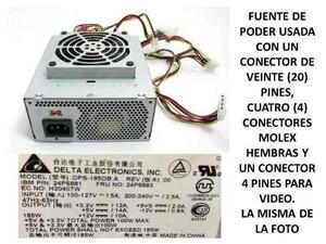 Fuente De Poder At Conector Veinte (20) Pines 4 Molex Ide