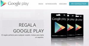 Google Play Store, Tarjeta Para Juegos Y Mas..