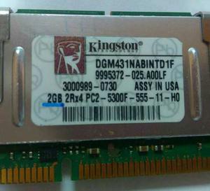Memoria Ram 2rx4 Marca Kingston De 2 Gb Para Pc2 De 555 Mhz