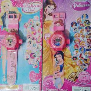 Reloj Proyector De Imagenes Princesas Barbies Niñas