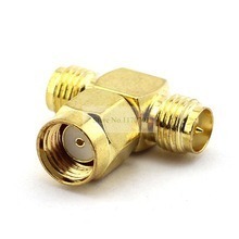 Conector Sma T Antena Adaptador Sma Macho A 2 X Sma Hembra