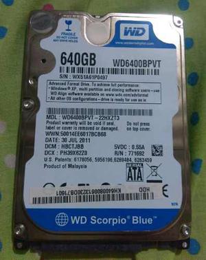 Disco Duro Western Digital 640gb Para Laptop