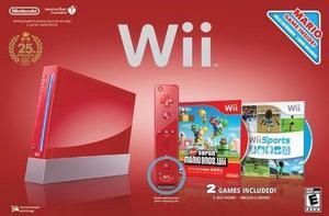 Nintendo Wii Edición Especial Color Rojo Chipiada