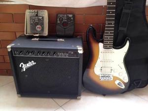 Amplificador Fender, Guitarra Washburn Lion, Pedalier