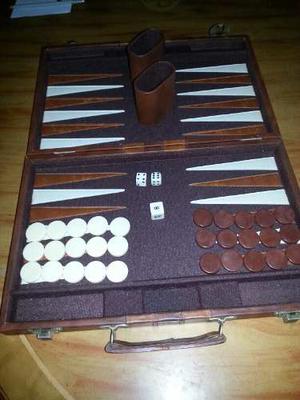 Backgammon Maletin Semi Cuero