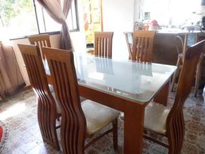 Comedor De Madera De 6 Puestos