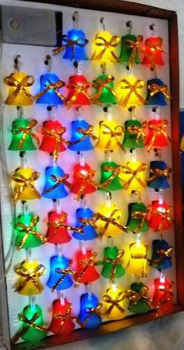 Luces Led Decoradas Campanas D Navidad Para Arbolito Pesebre