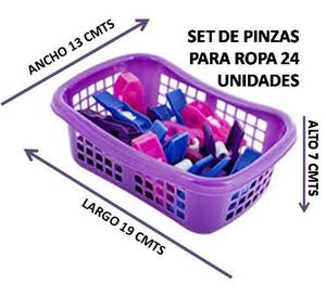 Pinzas Para Ropa Plásticas Con Cesta.