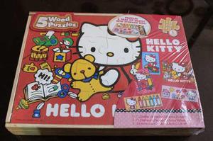 Rompecabezas Hello Kitty 5 En Uno Caja De Madera Importado