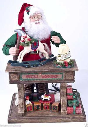 Santa Claus Movimiento Musical Y Bombillo Tipo Vela Navidad