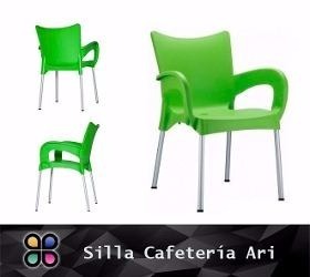 Silla Plástica, Patas De Metal.