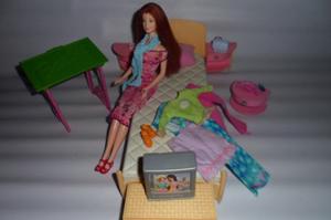 Cuarto De La Barbie, Incluye La Muñeca Original De Mattel