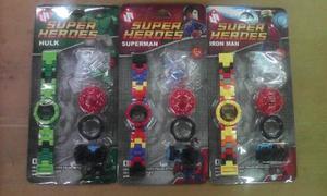 Reloj Legos Súper Héroes Iroman,hulk,supermanavengers
