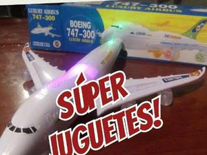 Super Avion Boein Airbus Con Luces Sonido Niños Bebes